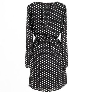 J Crew Long sleeve polka dot Black dress